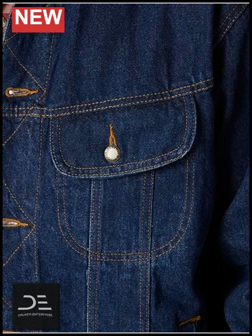 Unlined Denim Jacket with Button-Flap Chest Pockets and Adjustable Waist